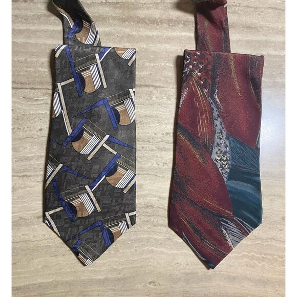 2 CONTE di MILANO Italian Silk Ties - Picture 1 of 8